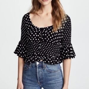 Free People A bit of Something Sweet top in black combo size XS
